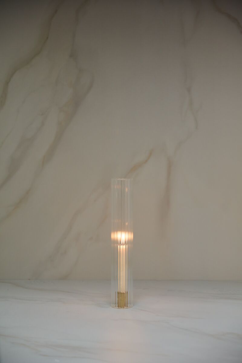 Ribbed Optic Glass Candle Sleeve