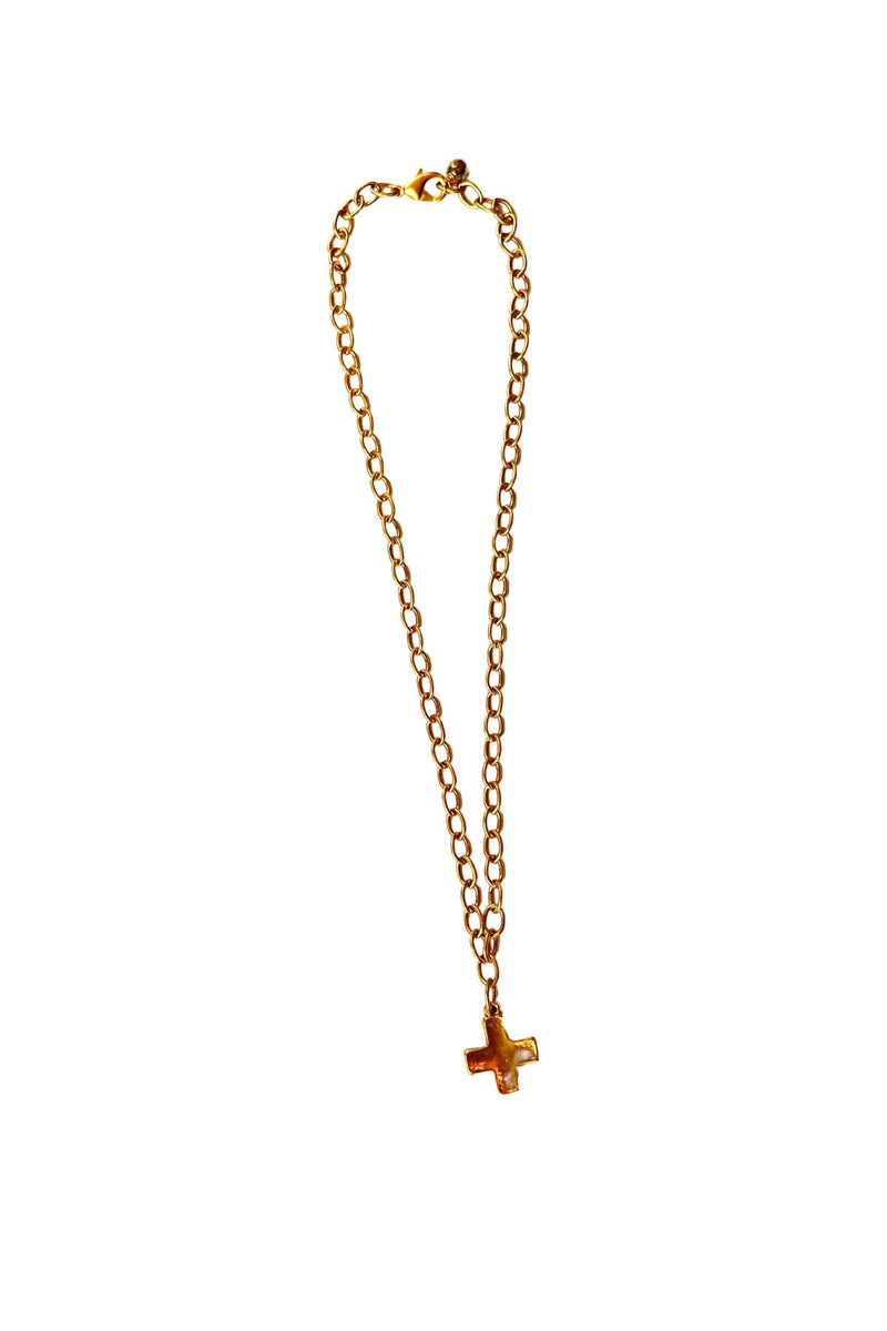 Gold Necklace with Cross