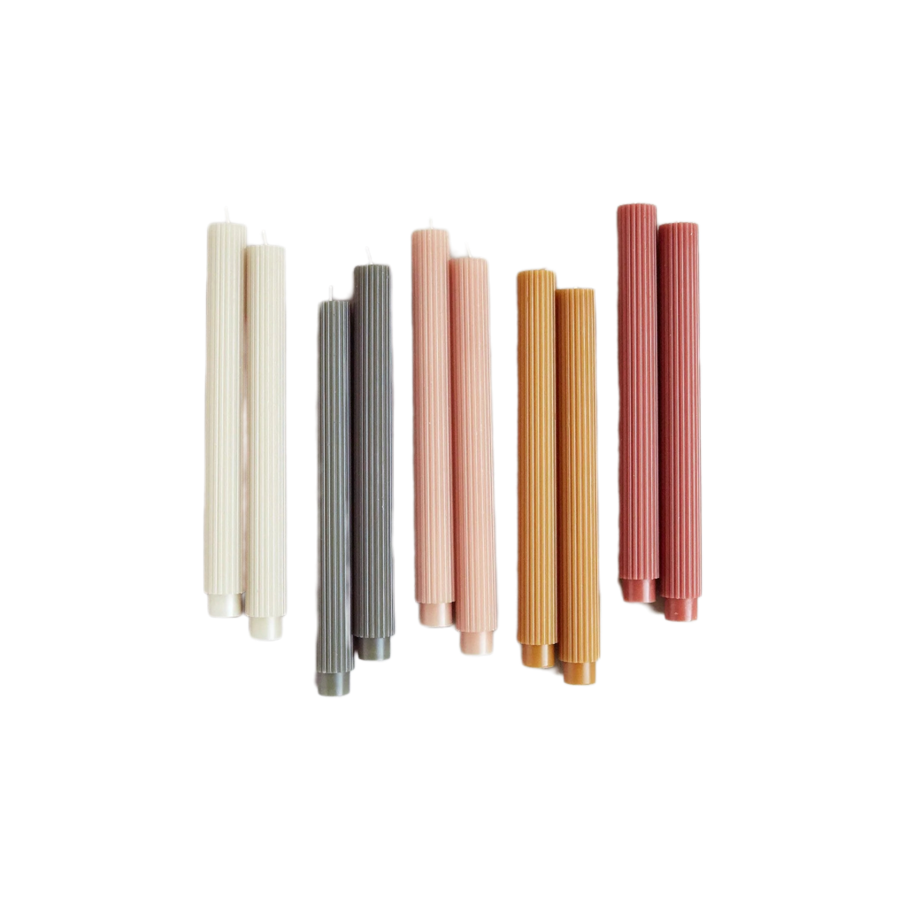 10" Ribbed Taper Candles