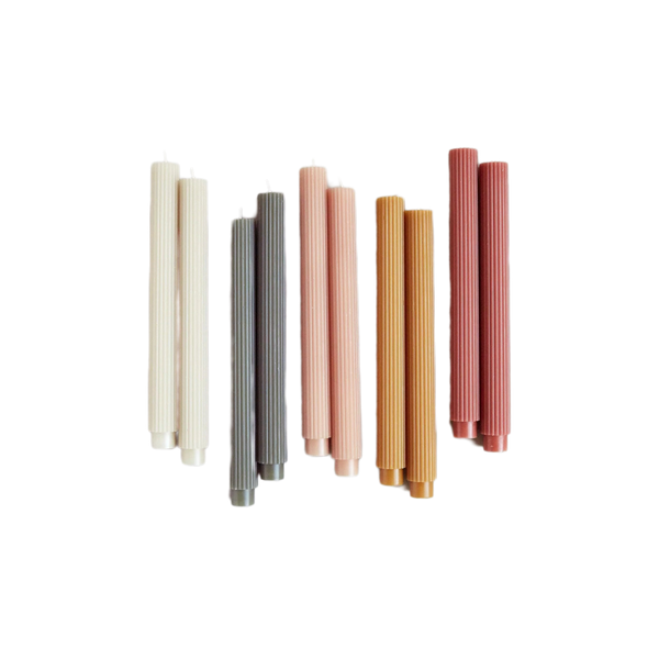 10" Ribbed Taper Candles