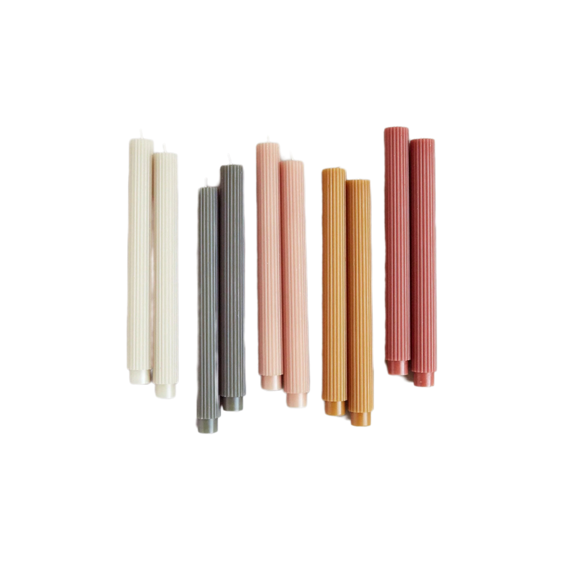 10" Ribbed Taper Candles