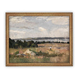 Lake House Landscape Framed Canvas