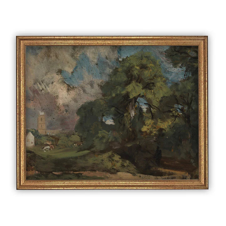 Framed Farming Village Print