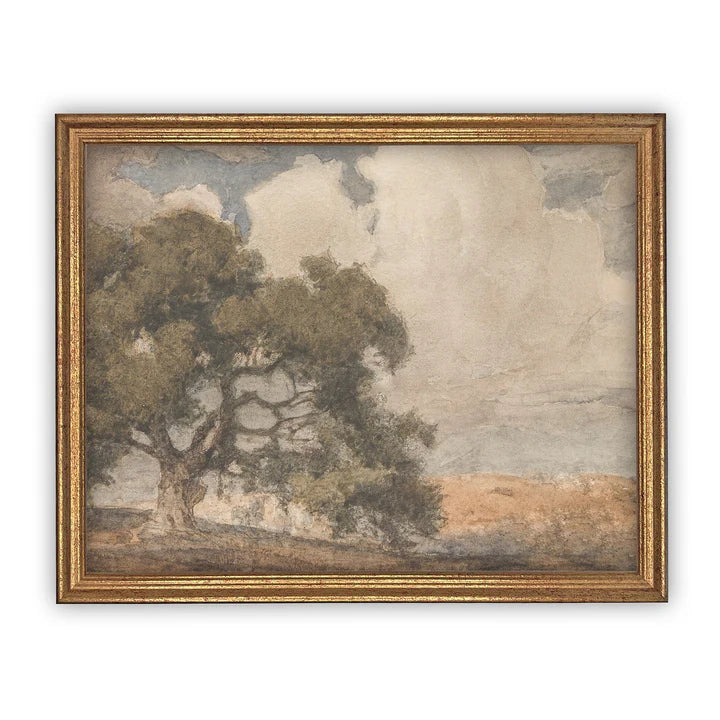 Muted Tree Framed Canvas Art