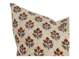 Rust and Sage Floral Lumbar Pillow