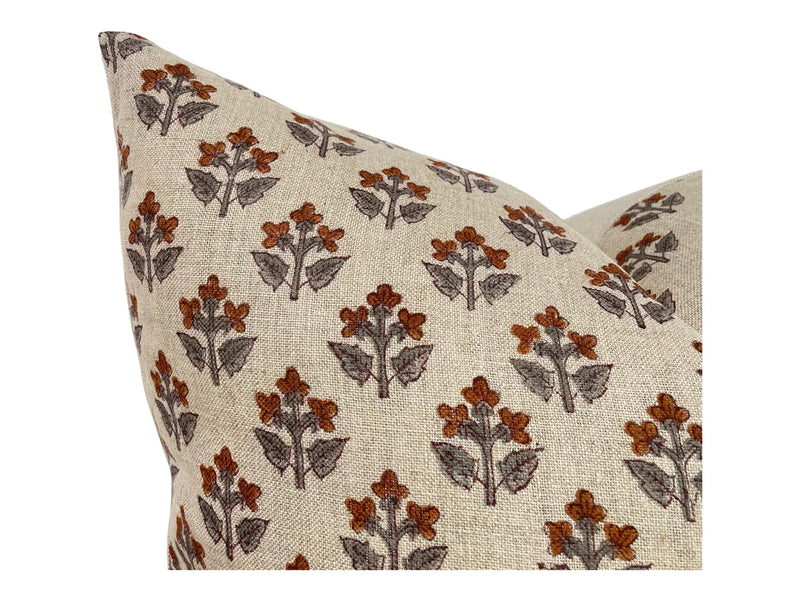 Sand Floral Lumbar Pillow