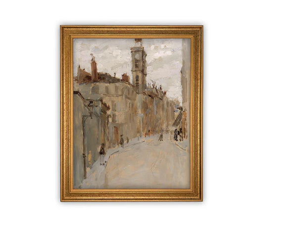 Village Streets Framed Canvas Art