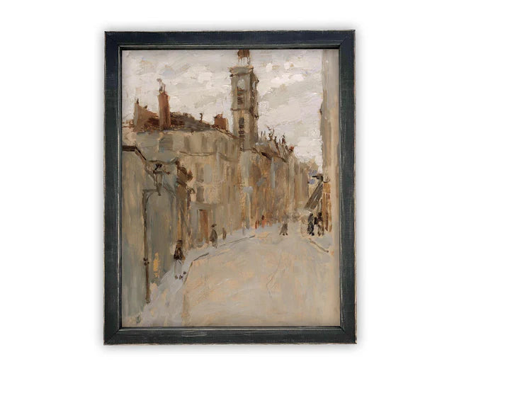 Village Streets Framed Canvas Art