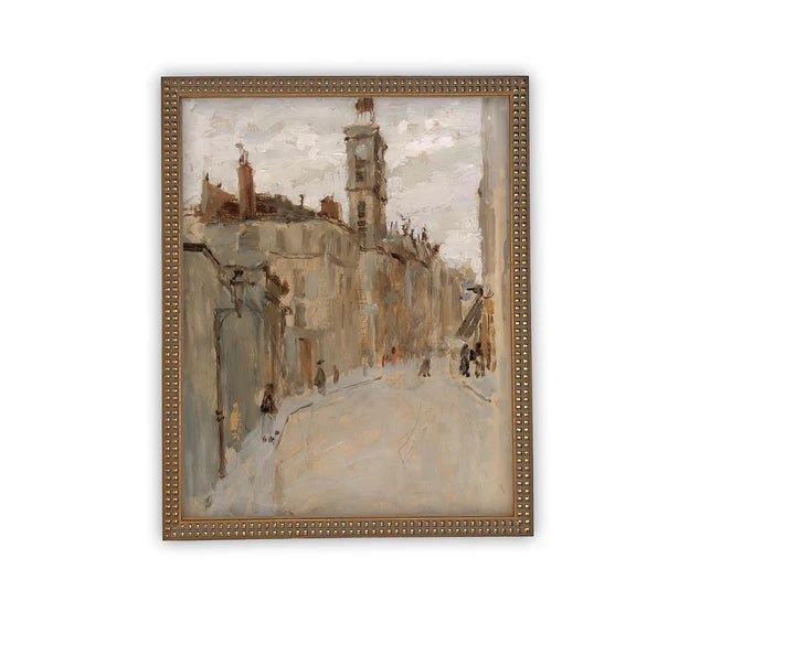 Village Streets Framed Canvas Art