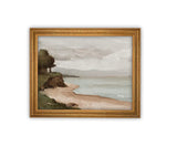 Ocean Cliff Framed Canvas Art