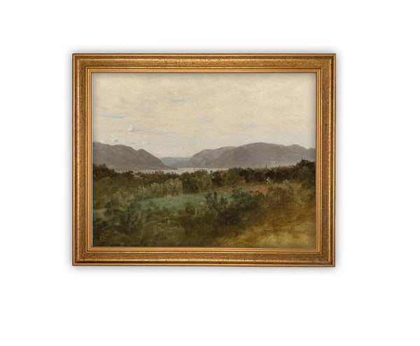 Mountain Range Landscape Framed Canvas