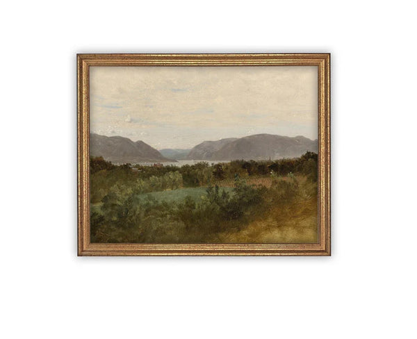 Mountain Range Landscape Framed Canvas