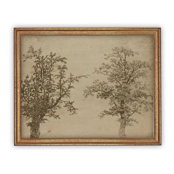 Tale of Two Trees Framed Canvas Art