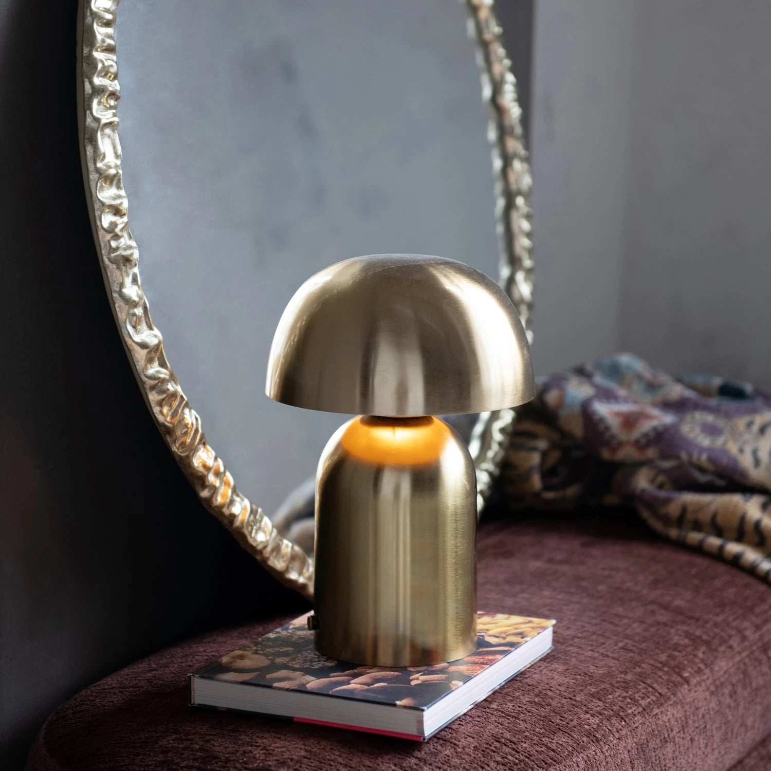 Gold and Mango Wood Lamp