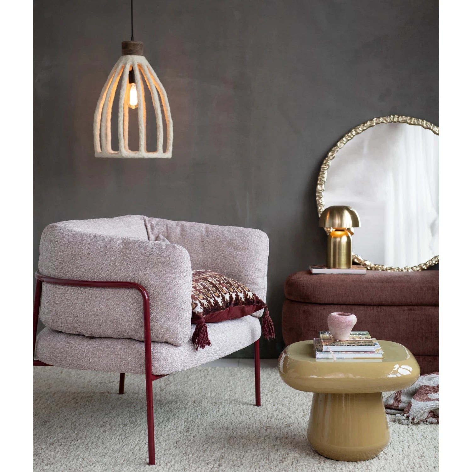 Gold and Mango Wood Lamp