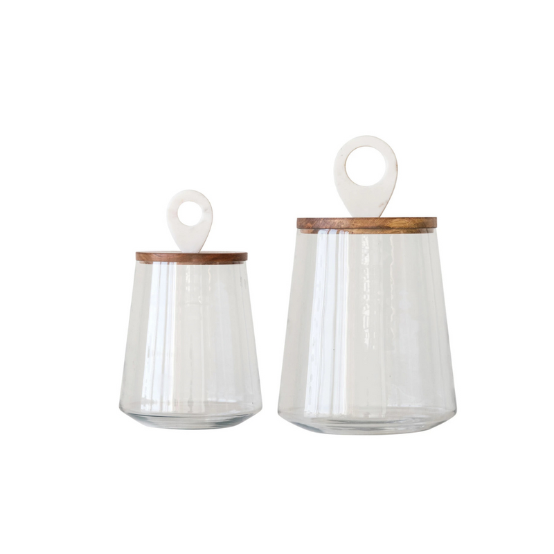 Glass Jar with Marble Lid