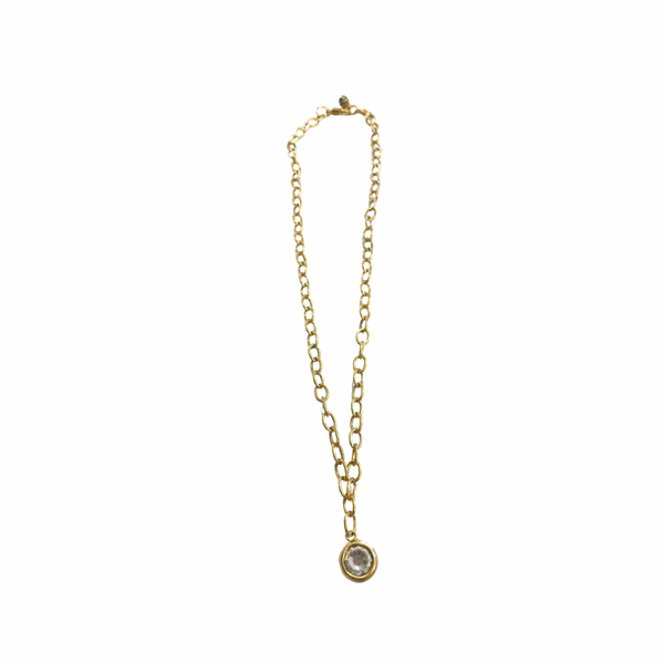 Center Gem Gold Necklace