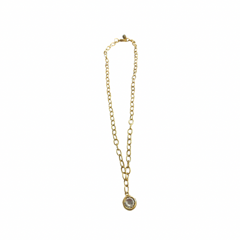 Center Gem Gold Necklace