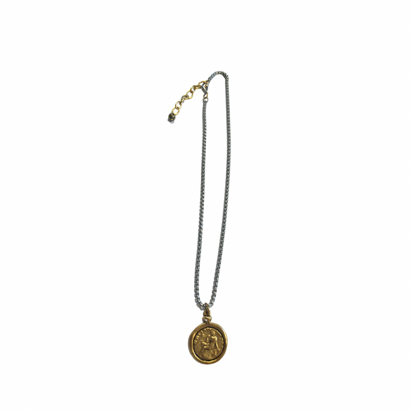 Antique Amulet Gunmetal Necklace