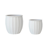 Ribbed White Planters