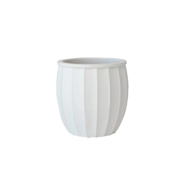 Ribbed White Planters