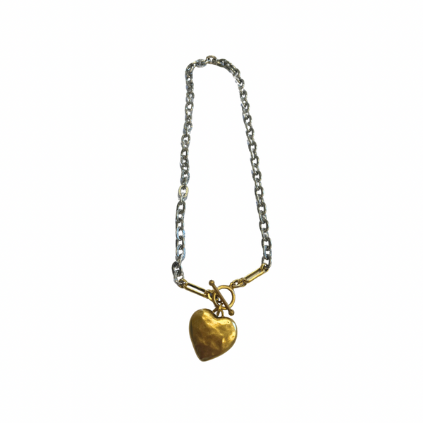 Gold Heart Toggle Necklace