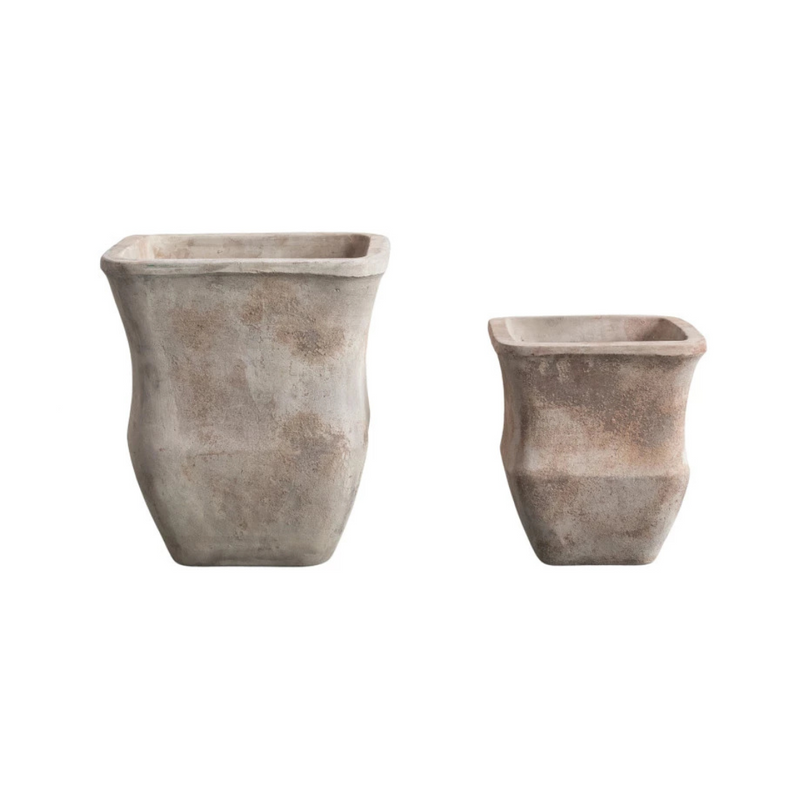 Distressed Square Outdoor Planters