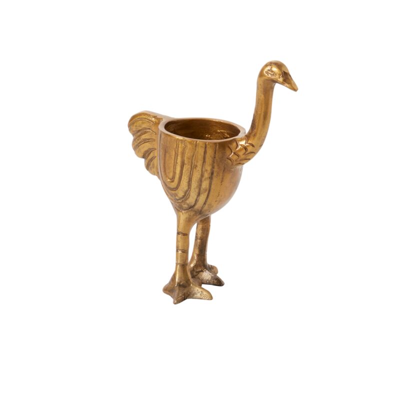 Brass Ostrich Planter