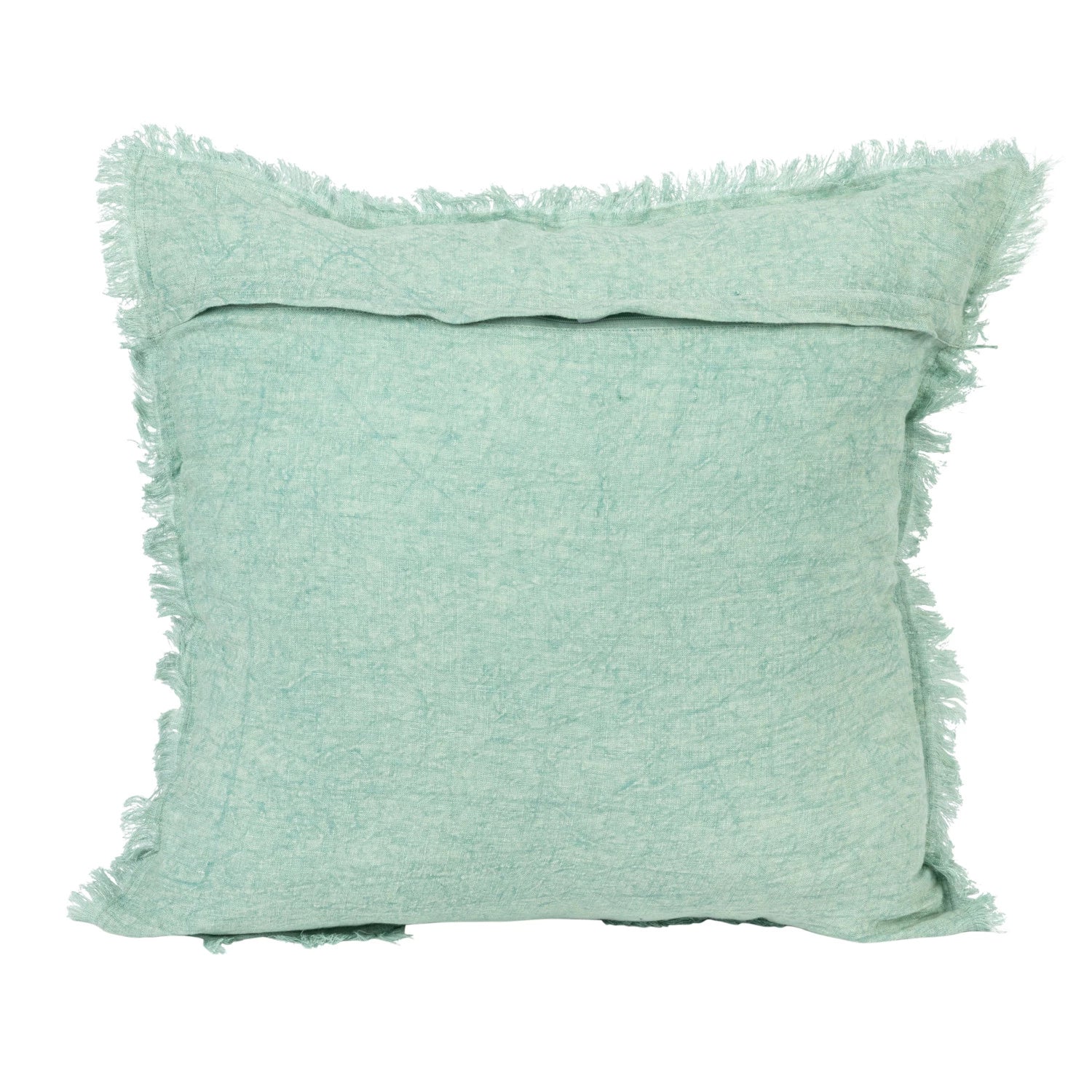Stonewashed Fringe Linen Pillow
