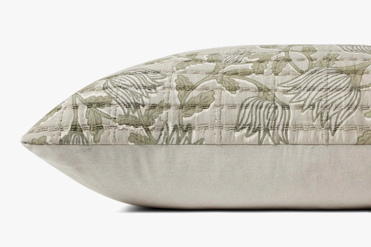 Sage Floral Pattern Pillow