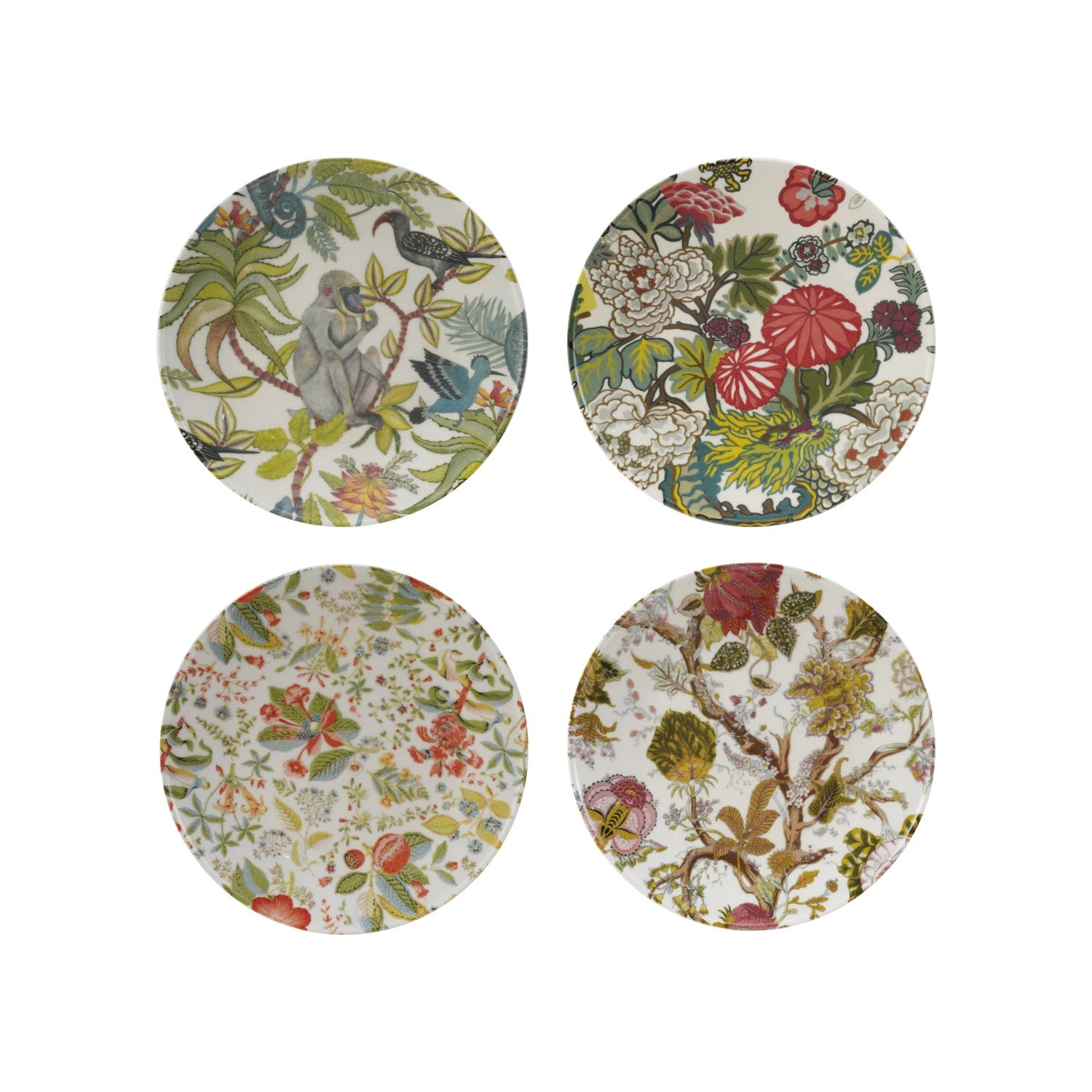 Vintage Stoneware Botanical Plates