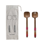Rattan Wrapped Salad Servers