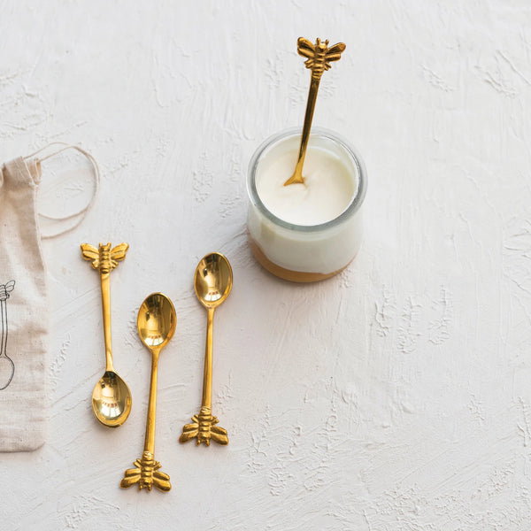Bee Brass Spoon Set