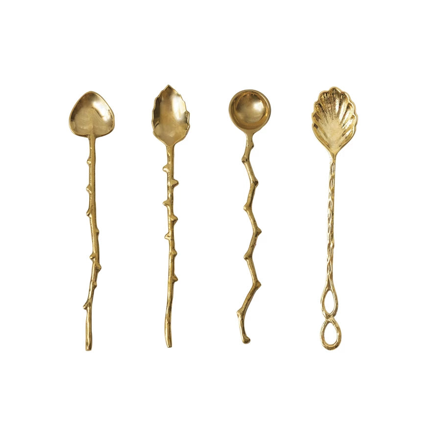Twig Handle Brass Spoons