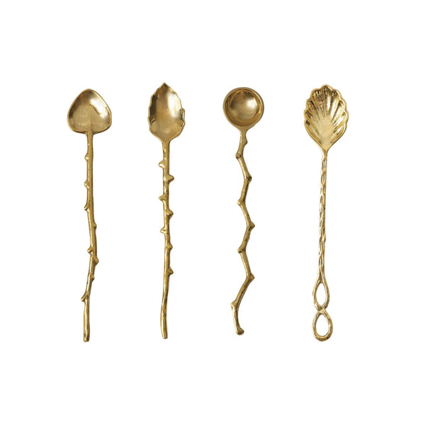 Twig Handle Brass Spoons