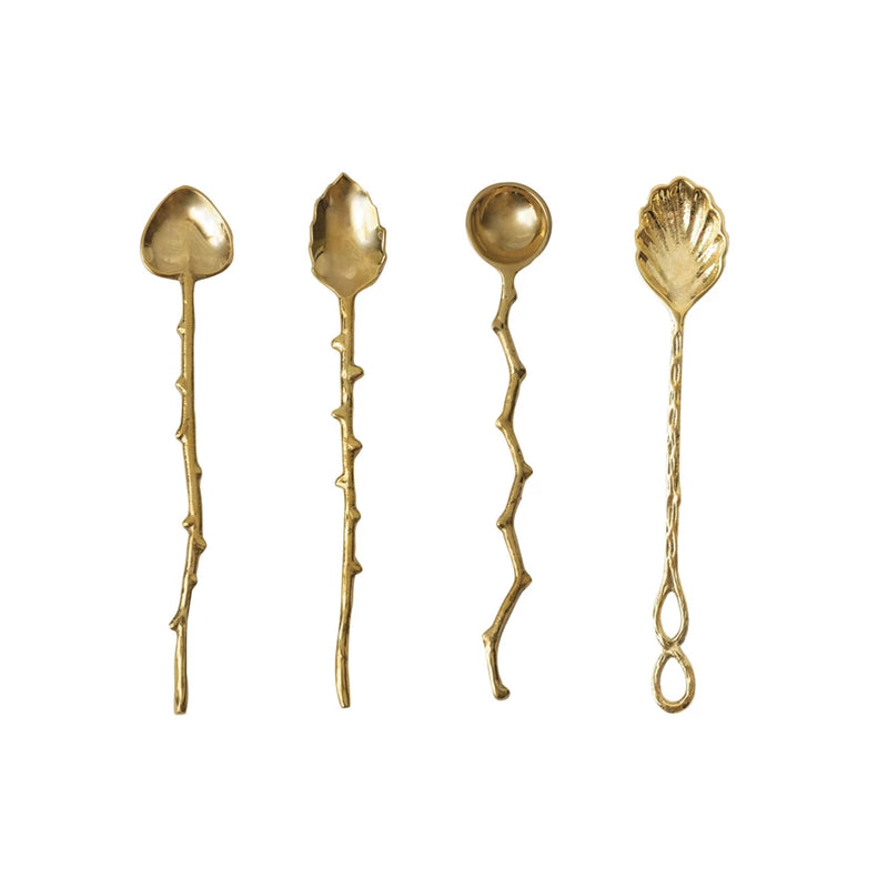 Twig Handle Brass Spoons
