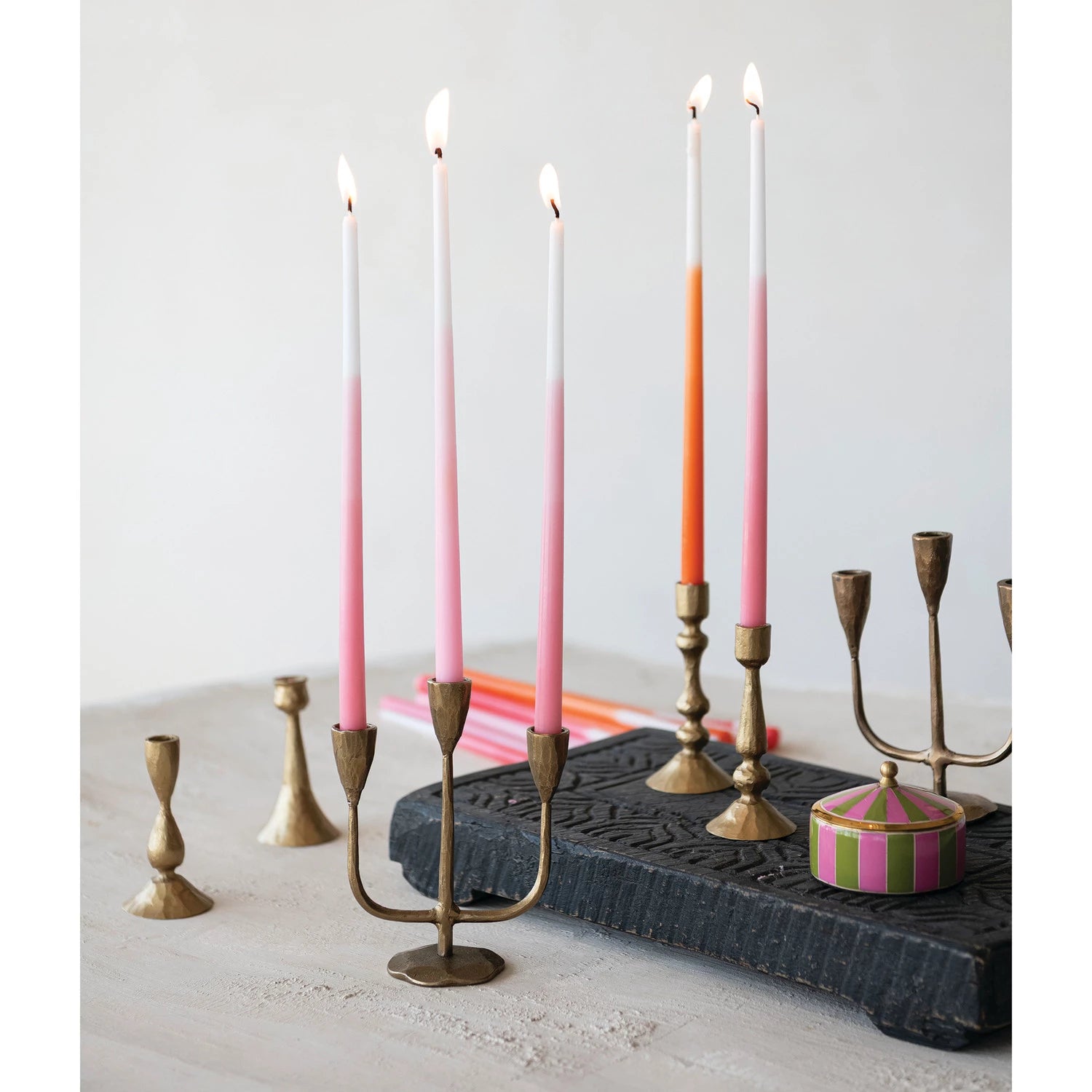 Hand-forged Aged Gold Candelabra
