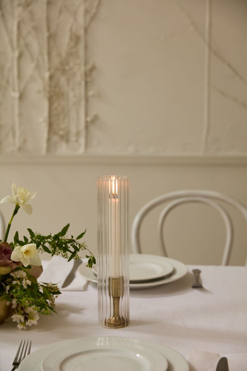 Ribbed Optic Glass Candle Sleeve
