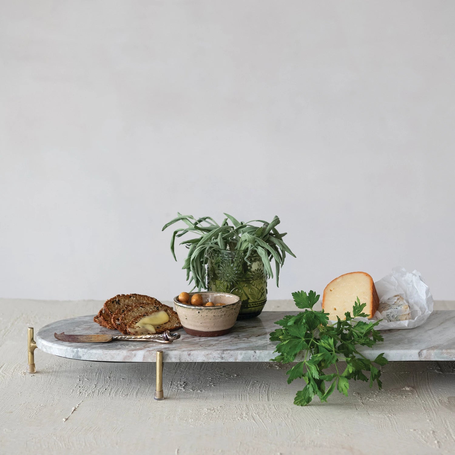 Gray Marble Gold Base Tray