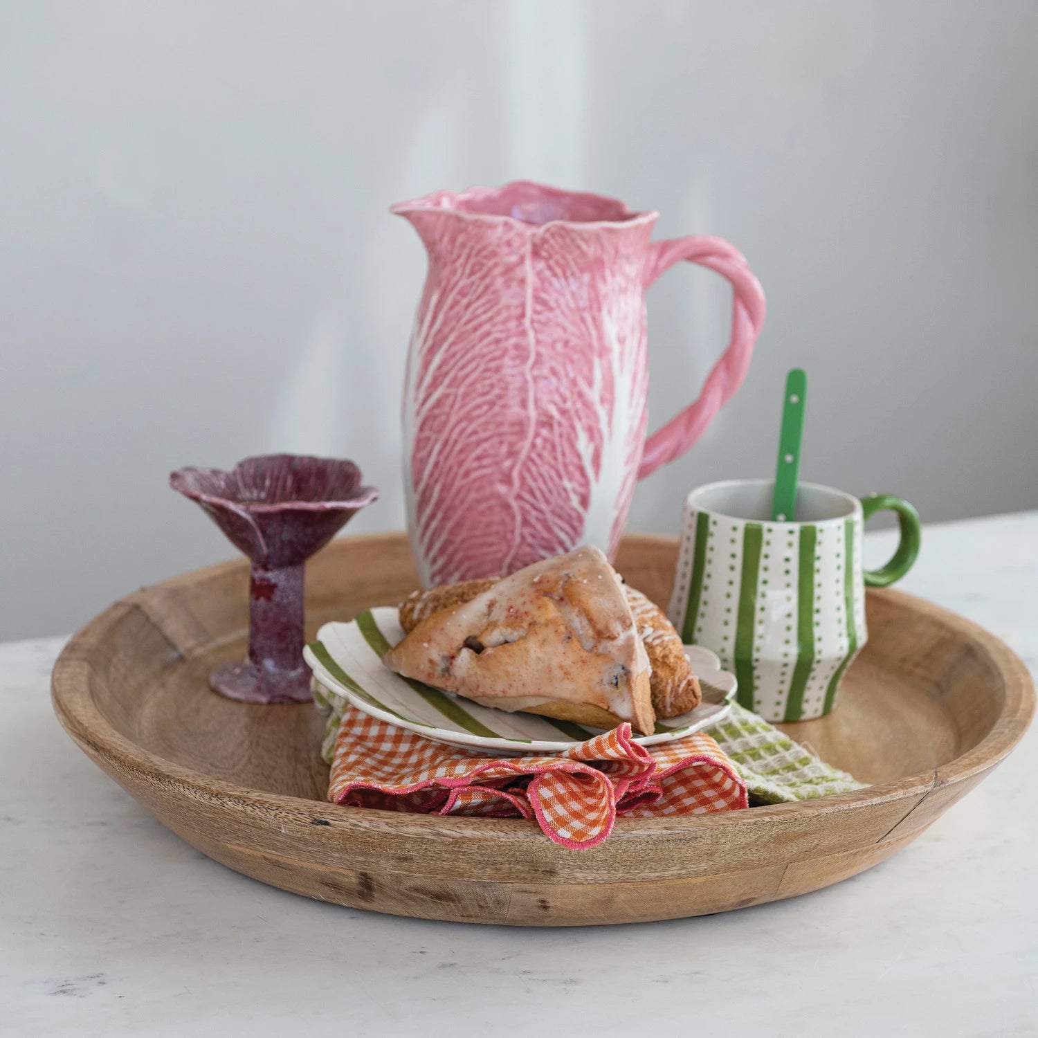 Round Mango Wood Tray