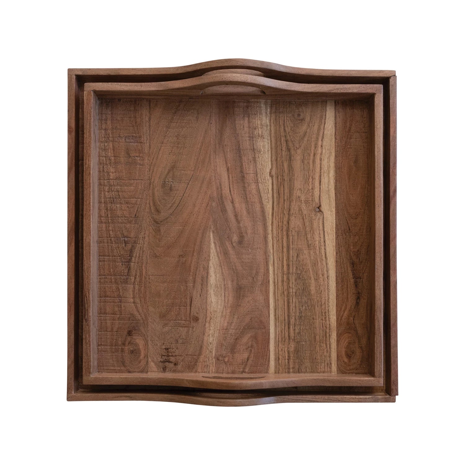 Acacia Wood Tray with Handles