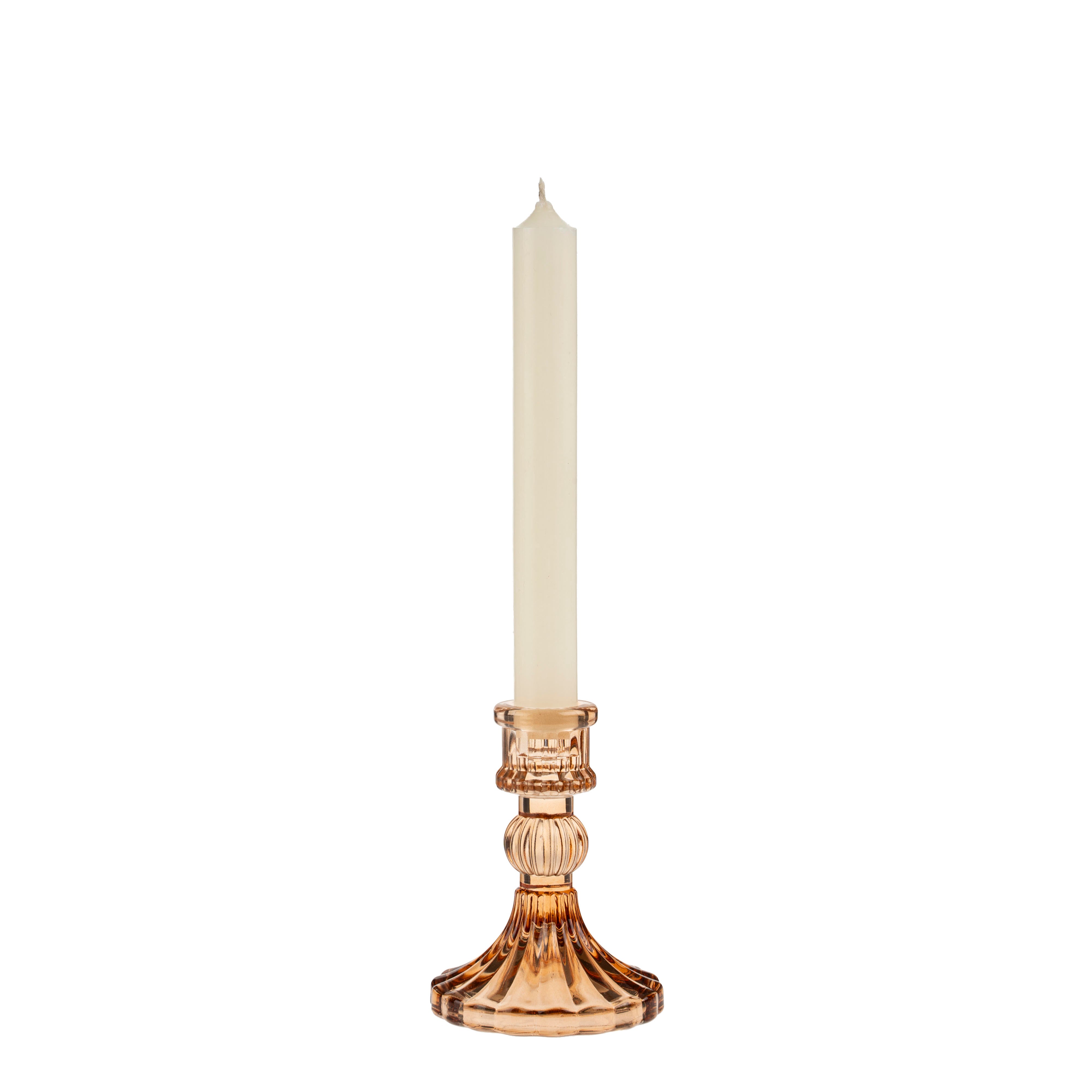 Amber Glass Candlestick