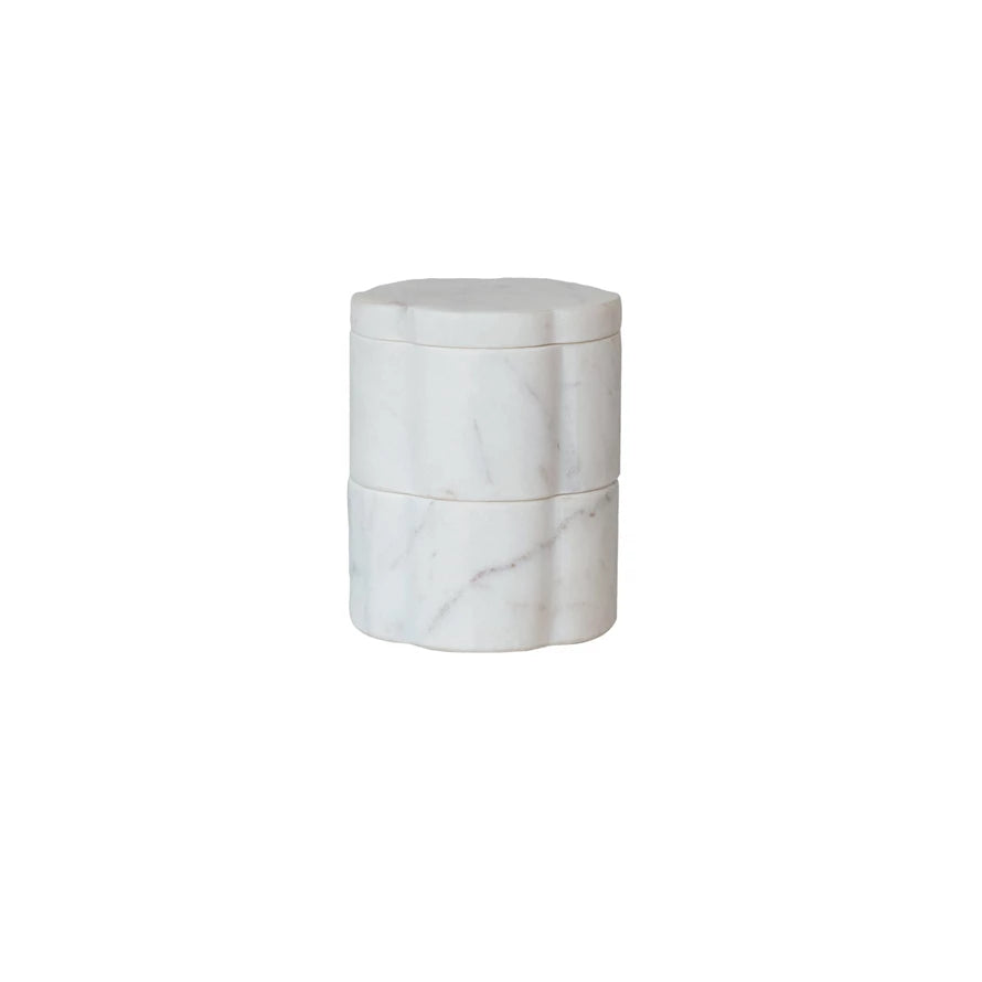 Scalloped Marble Pinch Pot
