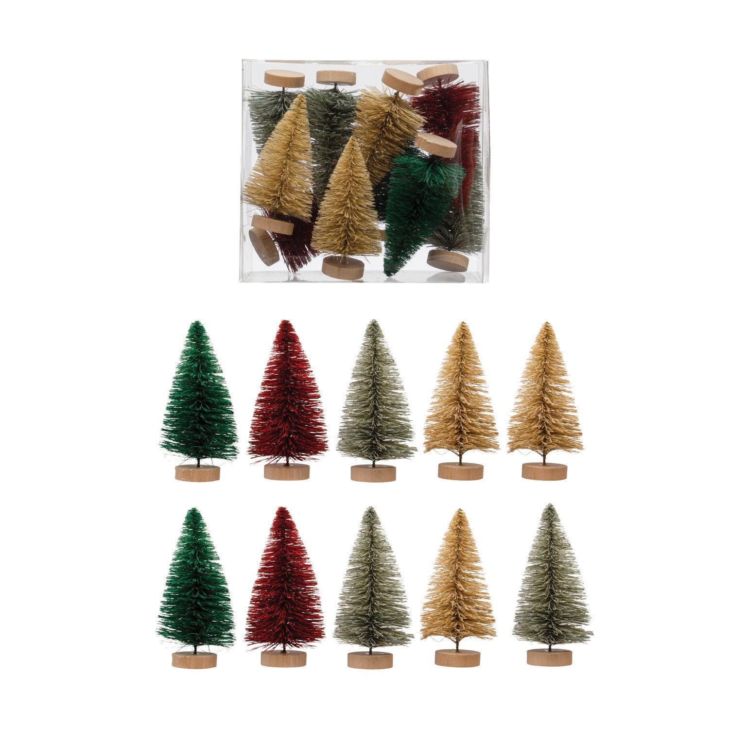 Bottle Brush Trees - Set of 10