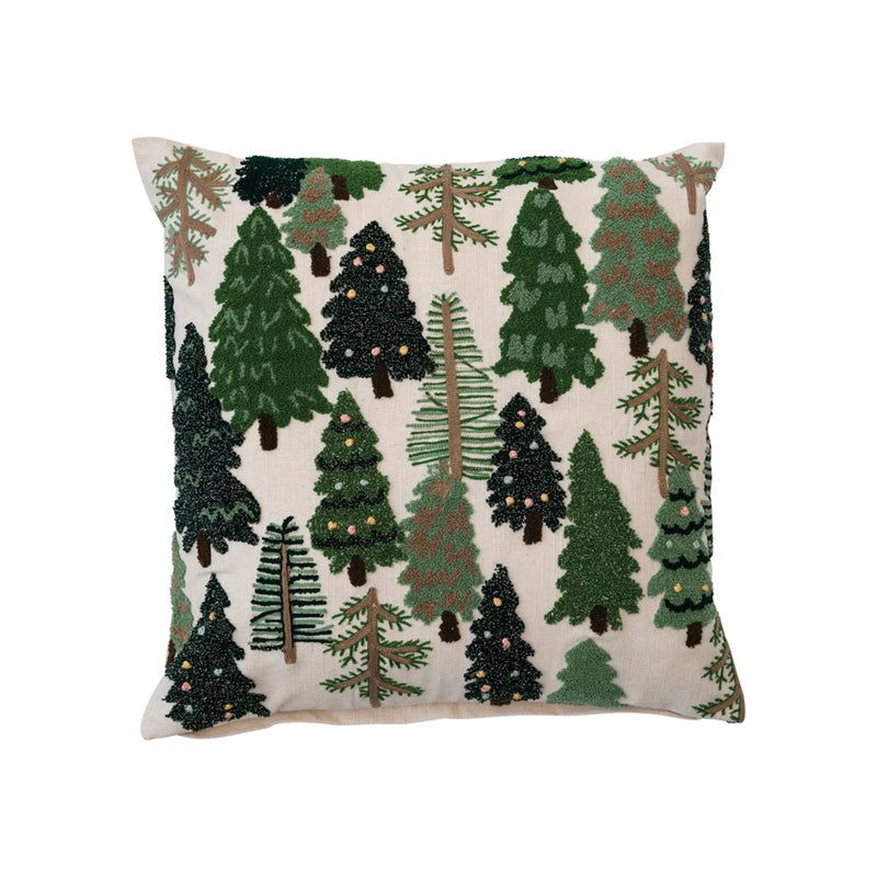 Tree Embroidered Pillow