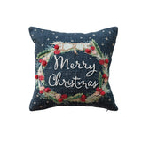 Blue Merry Christmas Pillow