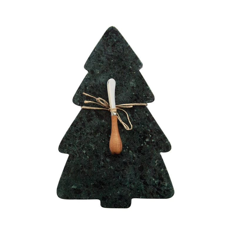 Dark Green Tree Marble Cheese Board