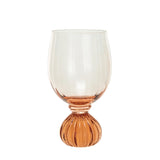 Pink Ribbed Wine Glass