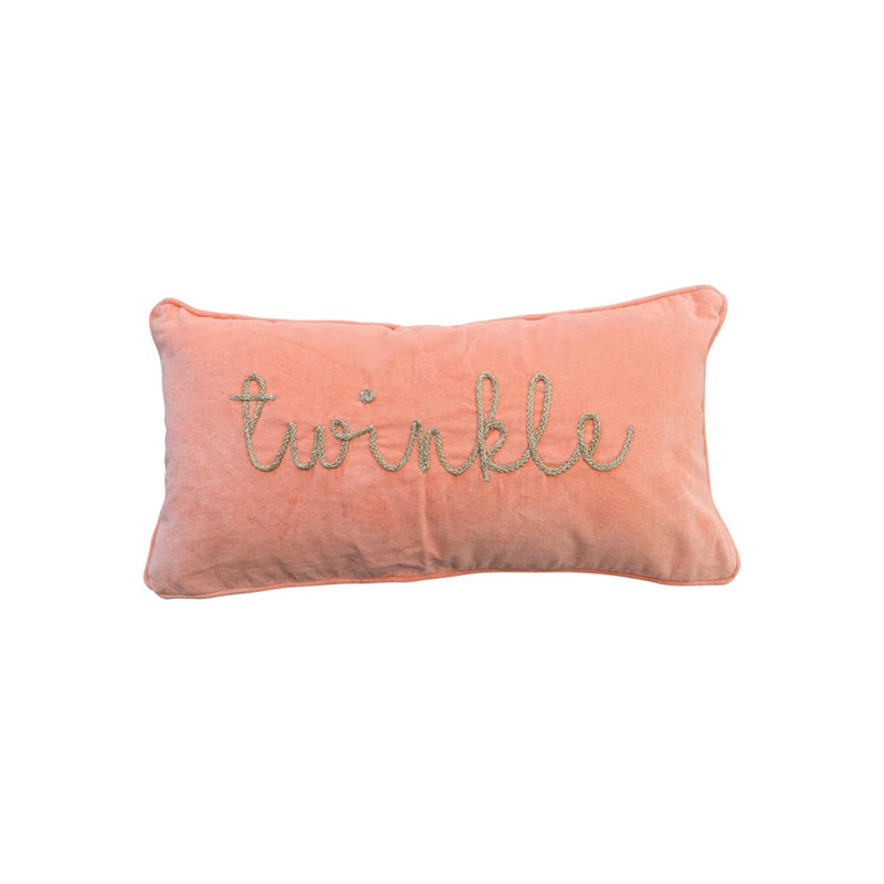 Pink Velvet Twinkle Lumbar Pillow