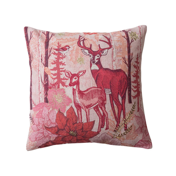 Pink Reindeer Pillow